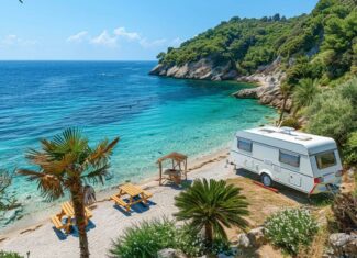 Location caravane dans camping bord de mer