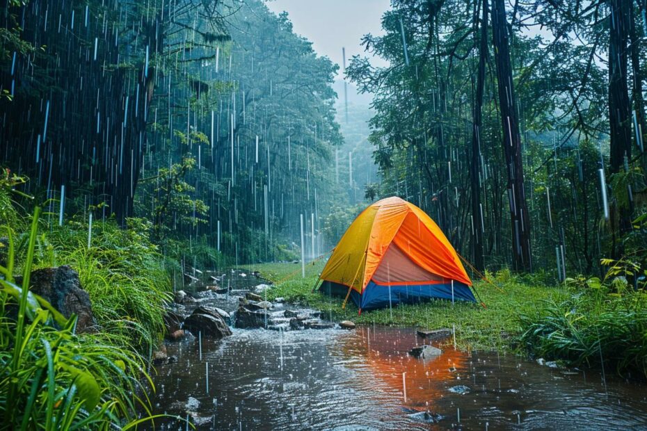 Comment gérer la météo : le camping sous la pluie sans stress.