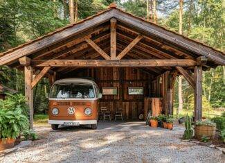 Garage bois pour camping-car