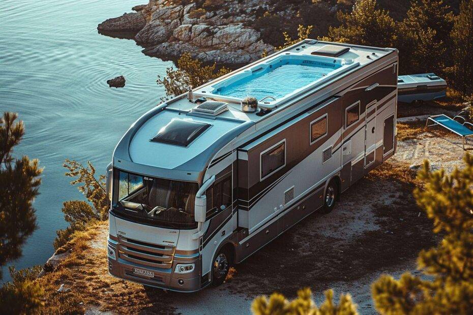 camping car de luxe avec piscine