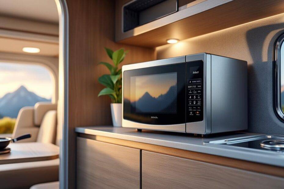 découvrez le micro-ondes 10 litres idéal pour camping-car : compact, léger et pratique, il s'intègre facilement à votre espace et facilite la cuisson de vos repas en voyage.