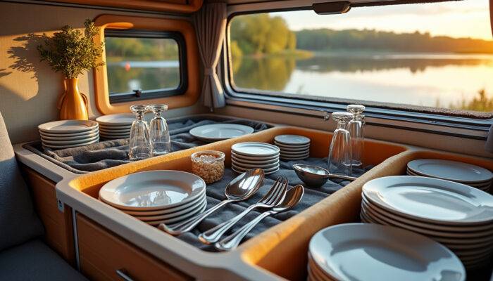 Astuce calage vaisselle camping car : comment éviter la casse pendant vos trajets ?